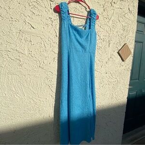 Elegant Blue Sleeveless Dress